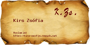 Kirs Zsófia névjegykártya